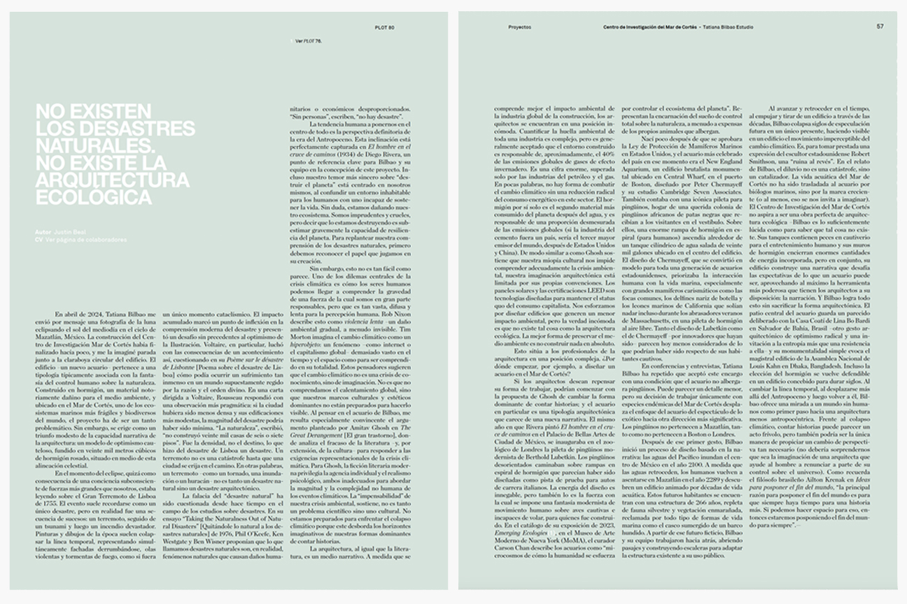 No existen los desastres naturales. No existe la arquitectura ecológica 
